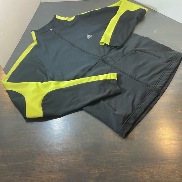 adidas Other - Adidas Black Jacket with Neon Yellow Highlights